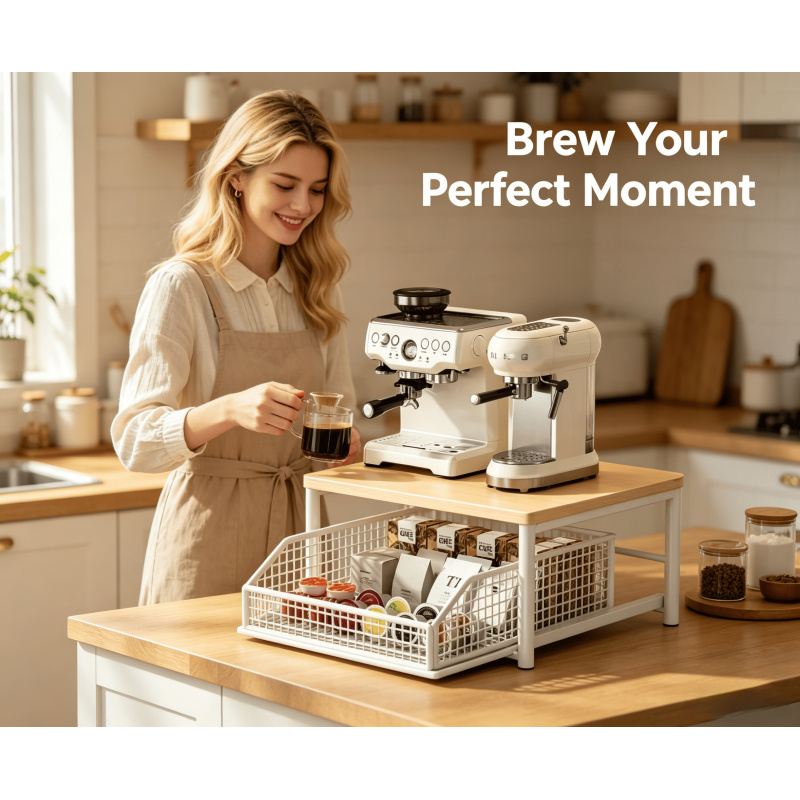 Home Improvement Mall - Microwave Coffee Maker Shelf Organizer –