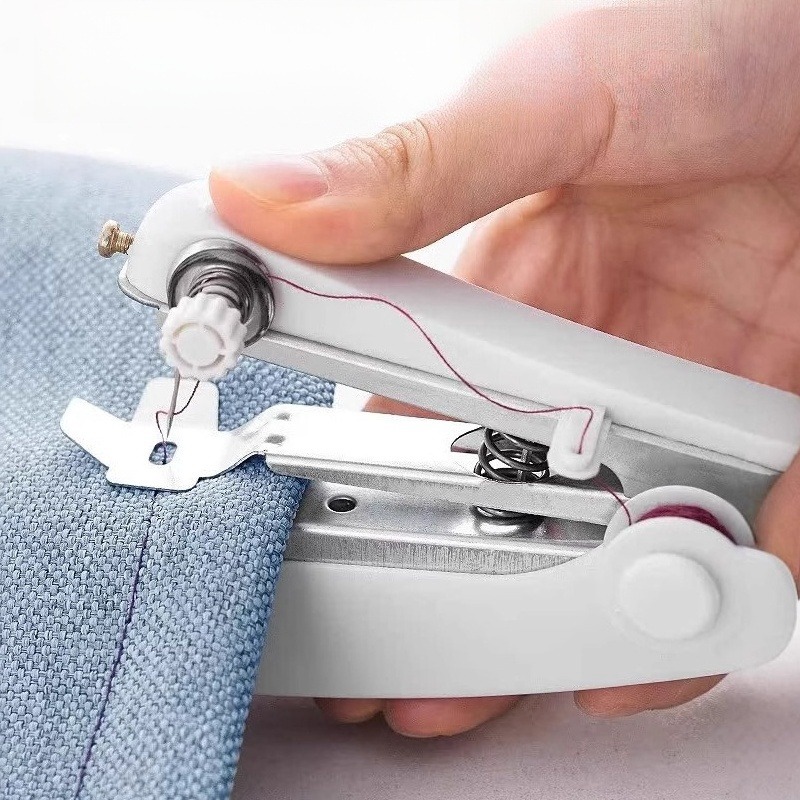 Home Improvement Mall - 1pc White Portable Mini Sewing Machine
