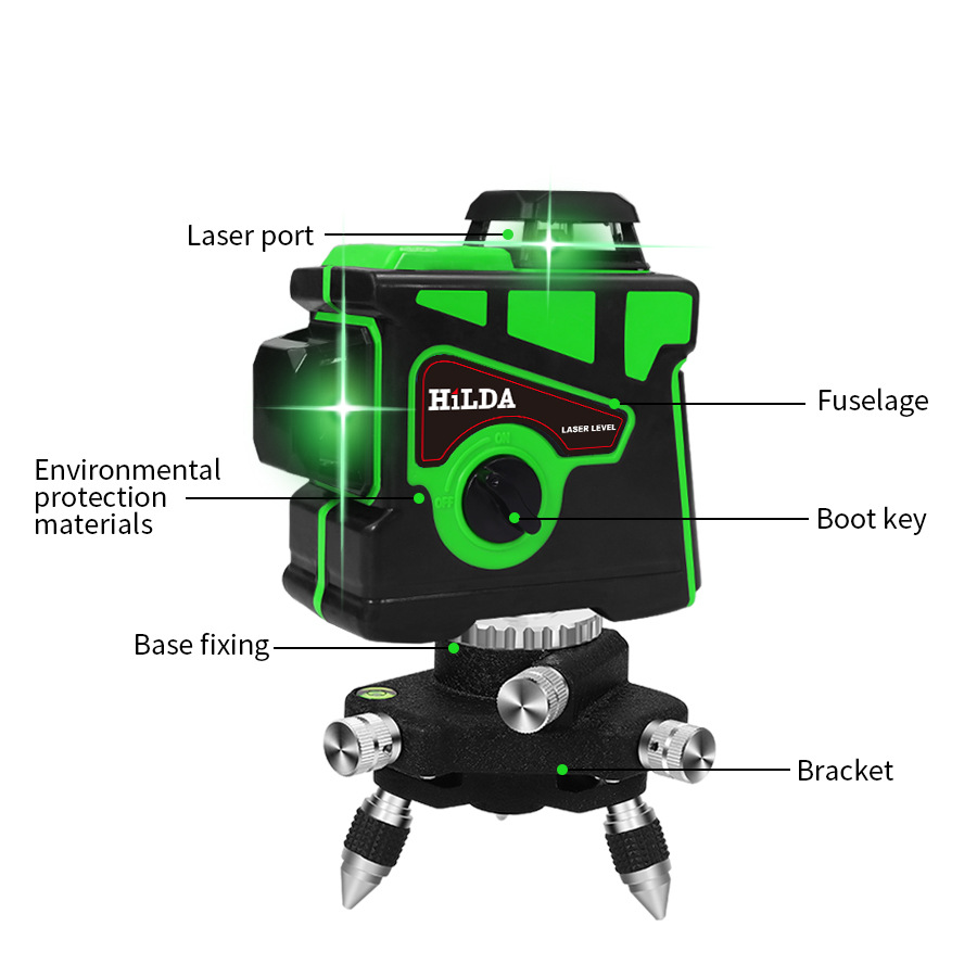 Level Laser Line - 3D Green laser level 12 lines
