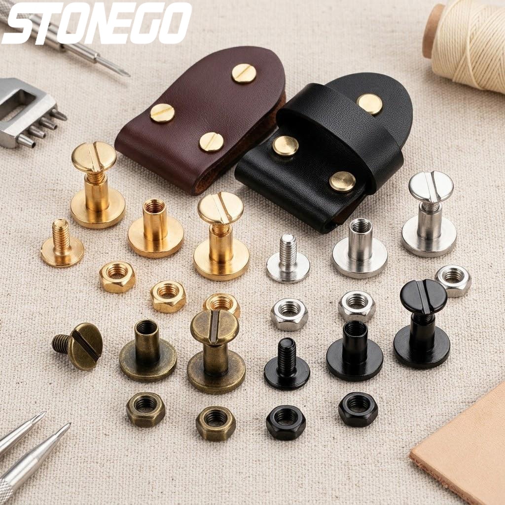 Home Improvement And Supply - 10PCS Leather Rivets Double Cap Metal