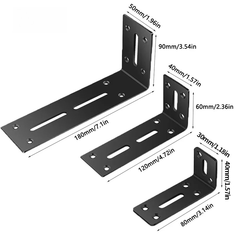 2pcs 90 degree black brackets, - Home Improvement Mall reseña y precio