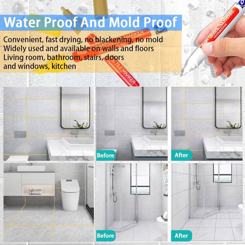 3 Pcs Waterproof White Marker  - Tile Grout Repair reseña y precio