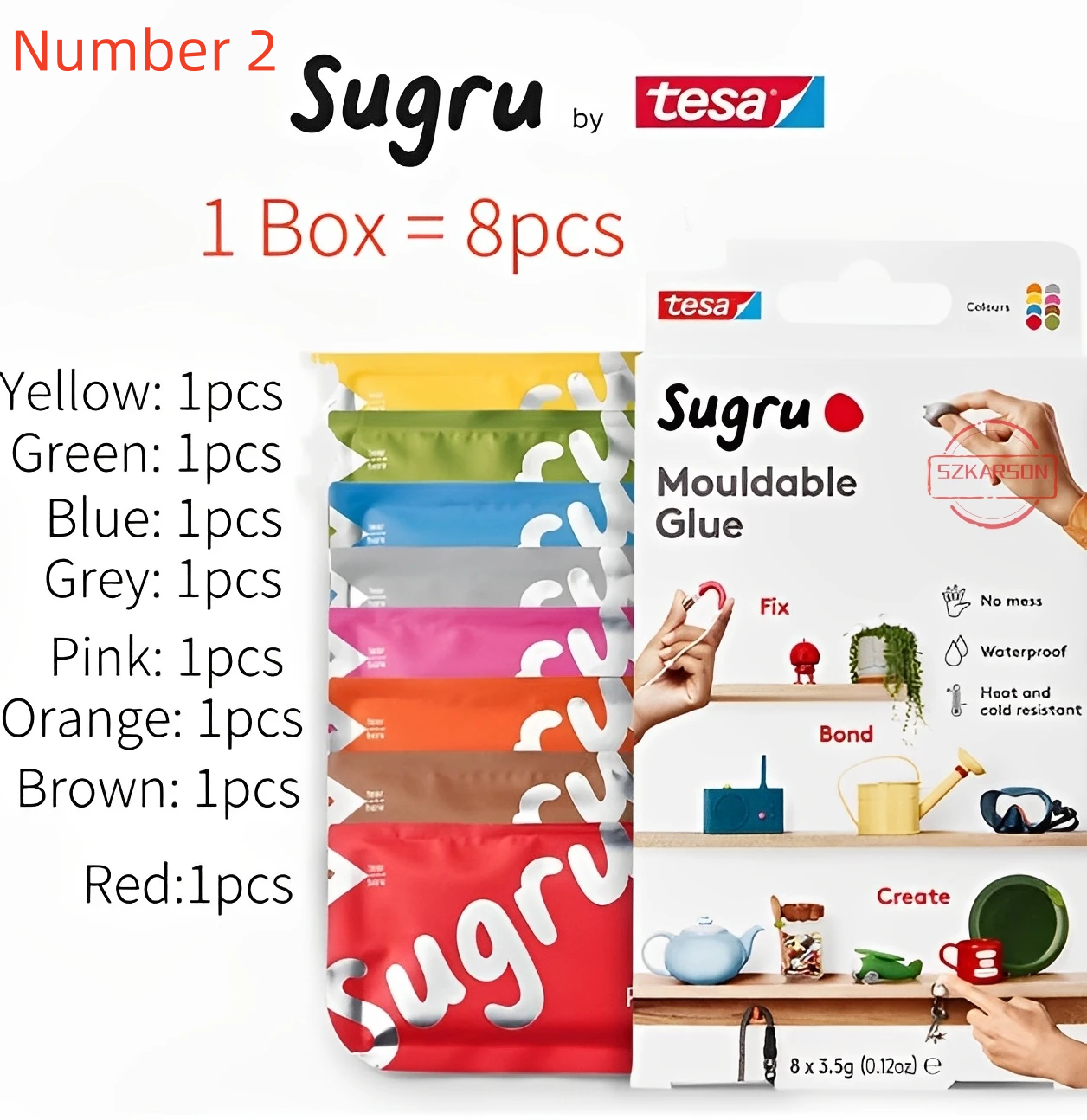 1 box=8 pcs Tesa Sugru Mouldab - Home Improvement And Diy reseña y precio