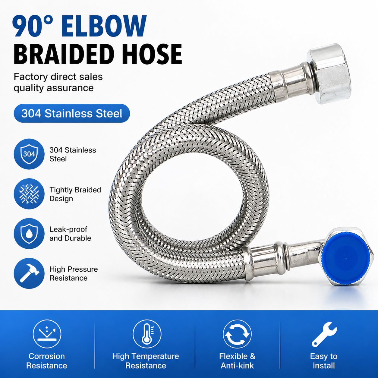 304 Stainless Steel Hose Angle - Toilet Flush Valve reseña y precio