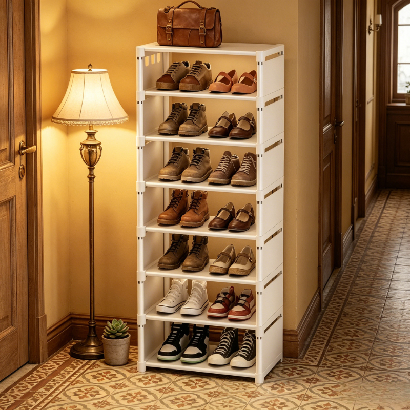 8-Tier Black White Shoe Organi - Home Improvement Mall reseña y precio