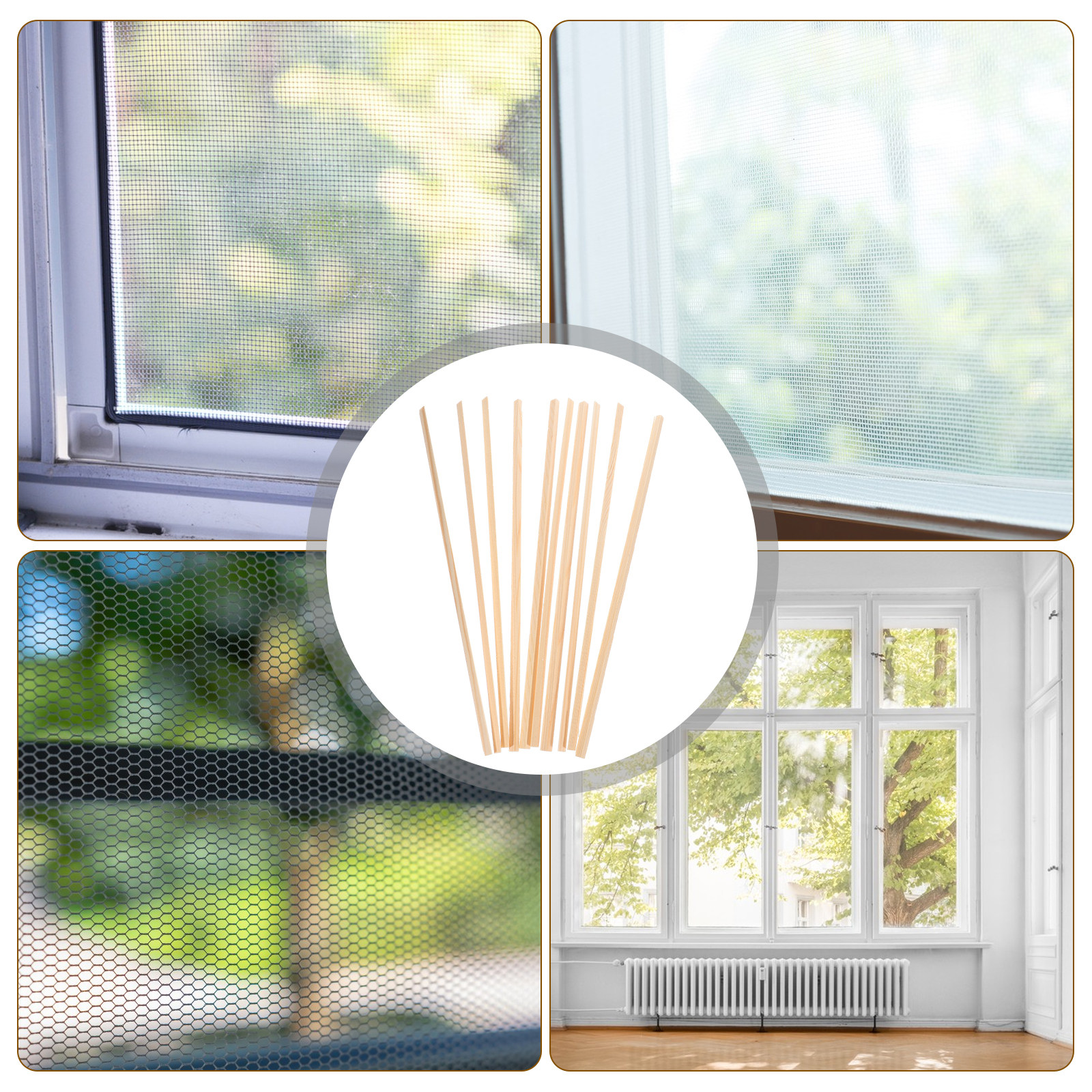 10Pcs Wooden Window Decorative - Home Improvement And Diy reseña y precio