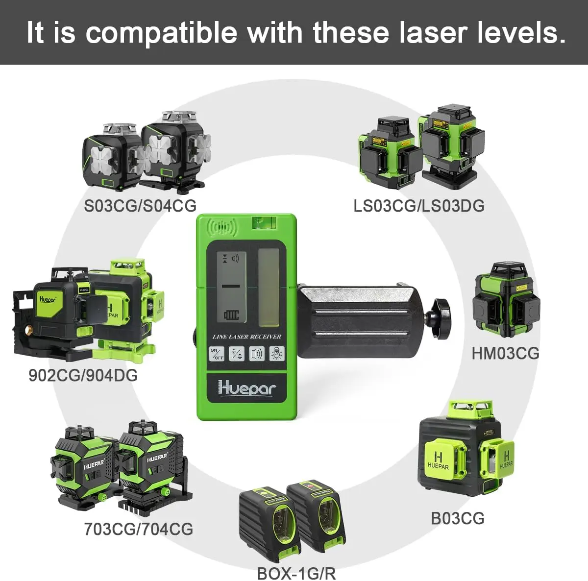 Huepar Laser Receiver LR-5RG f - Level Laser Line reseña y precio