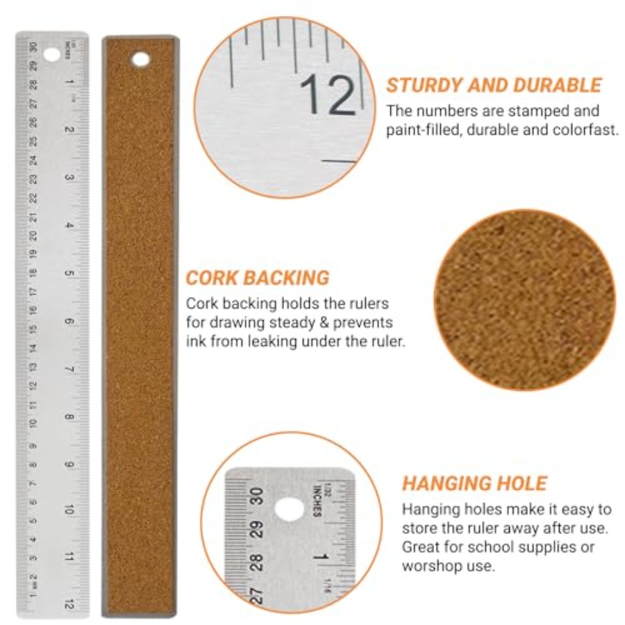 Stainless Steel Ruler with Non - Home Improvement And Supply reseña y precio